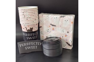Customizable Disposable Halloween Paper Products Set Modern Style Napkins Plates Cups for Party Hot Selling