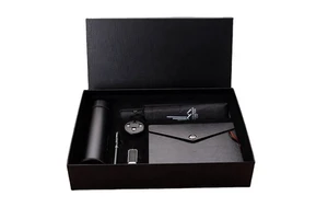 Father's Day Luxury Office Gift Promotional Notebook USB Keychain Pen Diary Vacuum Cup Umbrella Set Business Men Gift Set 6 in 1