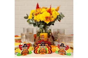 Thanksgiving Wooden Turkey Ornaments Die Cut Decor For Home Party Table Centerpiece Harvest Festival Decoration