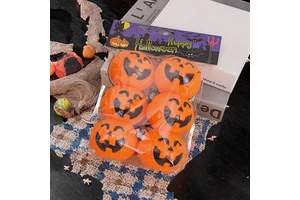 Hot Selling Mini Secure Candy Holder for Halloween Pumpkin Bucket with Ghost Skull Design New Year Party Supplies
