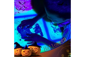 Popular New Limited Halloween Gifts UV Sensory Liquid Floor Tiles Fidget Stress Relieve Sensory Squeeze Toys