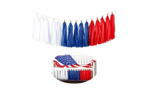 Independence Day Party Decorations Colorful DIY Paper Tassels for Festive Arrangements Latte Art for Celebrations National Day
