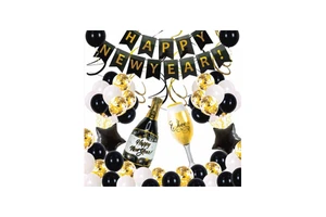 New Year Diwali Ramadan Thanksgiving Easter Party Decoration Disposable Balloon Set Happy Birthday Banner Arch Kit Backdrop