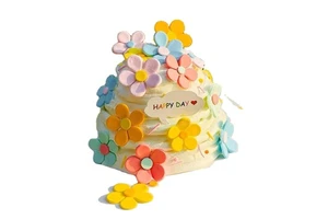 Children's Day Birthday Party Decoration Wholesale Colorful Flowers Birthday Cake Small Red Book with Decoration
