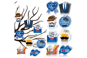 2024 Father's Day Gift Decoration Promotional Gift Party Ornaments Paper Card Hanging Father's Day Birthday Day Card