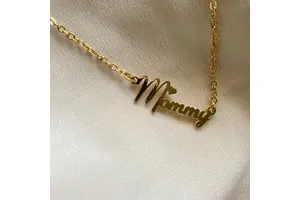 Necklace Mama Mother's Day Gifts for Mom Necklace Gold Plated 18k Stainless Steel Charm Necklace Birthday Gift for Mom