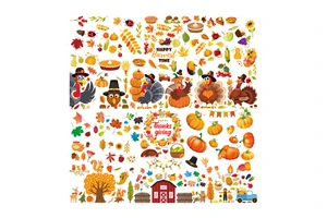 Thanksgiving Day Window Cling Sticker Dwarf Turkey Pvc Decorative Home Glass Stickers