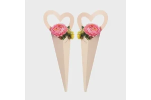 Custom Luxury New Desgin Single Rose Holder Flower Bouquet Wrapping Packaging Gift Paper Box For Valentines Day With Hand