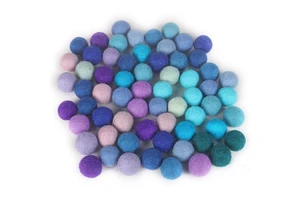 Handmade 15mm Blue Colorful Eco-Friendly Felt Balls Decorative DIY Chinese New Year Halloween Brand