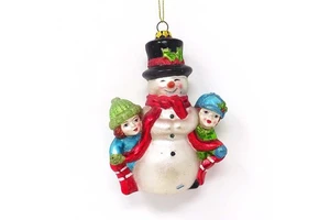 Factory happy new year gift item 2025 kid and snowman decoration