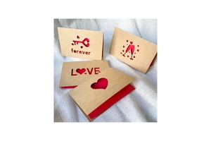 Vintage Valentines Day Gift Card with Envelope Valentines Love You Greeting Cards for Birthday