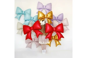 Wholesale Inflatable Festive Party Supplies Decoration Blue Bow Balloon High Quality Happy Birthday Foil Balloon