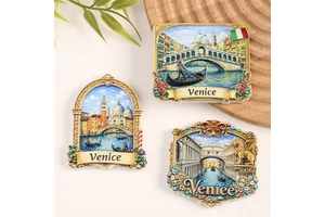 Wholesale Best Selling Unique Design Resin Venice Italy Gondola Water City Fridge Magnet Souvenir