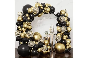 Adult Novelty Party Supplies Black Gold Balloon Arch Making Kit Graduation Party Decorations for Baby Shower Balloon Garland