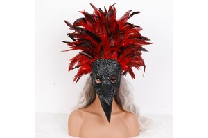 Fashion Venice Carnival Christmas Masquerade Halloween Wedding Cosplay Mask Hand-sewn Costume Props Soft Real Feathers