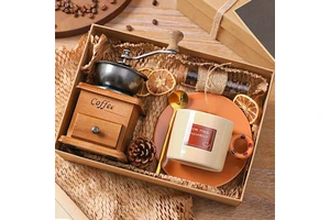 2025 Luxury Coffee Gift Set Hand Brewed Coffee Grinder Leather Suitcase for Mother's Day New Year Graduation Christmas Easter