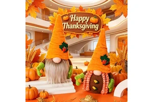 New Product Thanksgiving Harvest Festival Maple Leaf Pumpkin Gnome Faceless Cloth Figurine Decoration Hot Selling Factory Price