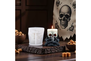 Dumo Halloween Skull Candle Silicone Mold 3D Skeleton Hand Candle Making Mould for DIY Horror Theme Home Decor Supplies Mold