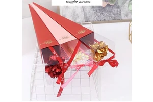 2024 Wholesale Mother's Day Gift Teacher's Day Gift Single Gold Carnation with Gift Box