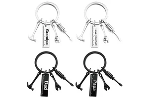 Happy Father's Day Keychain Stainless Steel Custom Keychain Charm Wholesale Men Gifts Keychain for Father's Day