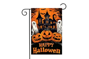 Custom Personalized Double Sided Sublimation Lawn Yard Outdoor Garden Flag Halloween Holiday