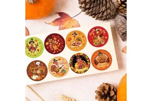 Thanksgiving Turkey Special Shaped Stickers Exquisite Holiday Limited Edition Decorative Stickers Envelope Sealing Stickers