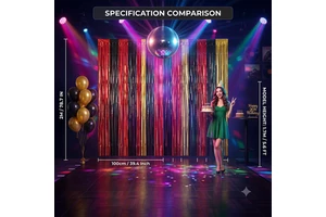 DIY Shiny Foil Fringe Door Curtain Metallic Tinsel Backdrop for Disco Theme Party New Year Eve Festive Room Decoration