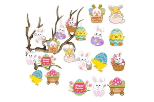 2025 New Arrival Easter Party Decoration 10pcs Pack Happy Easter Rabbit Paper Graduation Valentine's Day Thanksgiving Christmas