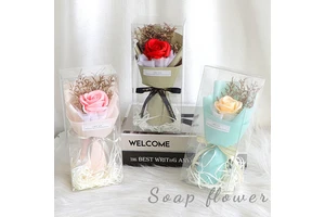 Valentine's Day Gifts Fragrance Rose Soap Flower Single Birthday Friends Gift Soap Single Flower with Box Ornament