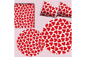 Valentine's Day Heart Paper Tableware Set Wholesale Plates Cups Napkins Modern Design Environment-Friendly