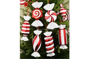 New Arrival High Quality PVC Garden Decor Christmas Tree Hanging Candy Ornaments for Xmas Decorations