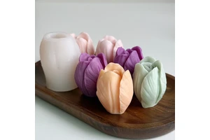 3D Tulip Bud Silicone Mold Creative Candle Mold Resin Ice Cube Mold DIY Dessert Fondant Chocolate Baking Utensils