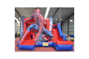 Factory Price Bounce House Spiderman Inflatable Bouncy Castle Combo Spiderman Inflatable Bouncer With Slide For Party Rental