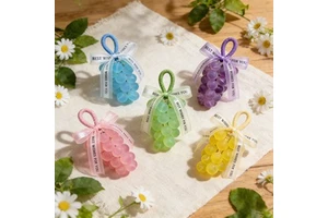 Crystal Grape Transparent Solid Bar Soap Handmade Aromatherapy Gift Box Set For Wedding Favor And Birthday Present