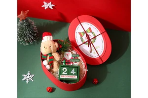 Santa Claus Doll with Christmas Eve Countdown Calendar Elegant Holiday Gift Decoration for Christmas Eve