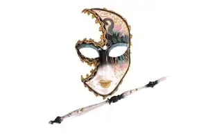 Venetian Italian Christmas Halloween Masquerade Ball Carnival Party Masks Hand Stick Reusable Breathable European American Girl