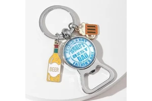 Wholesale Giveaway Fathers Day Gifts Ideas Dad Cheap Zinc Alloy Black Silver Customizable Cute Tool Keychain Husband Grandfather