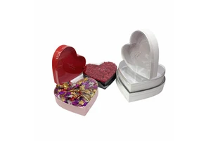 Valentine's Day Heart Shape Gift Box Sets with PVC Window Lid Elegant Floral Present Packaging Wedding Birthday Gift Boxes
