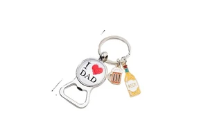Wholesale Giveaway Fathers Day Gifts Ideas Dad Cheap Zinc Alloy Round Black Silver Tool Keychain Husband Grandfather Promotion
