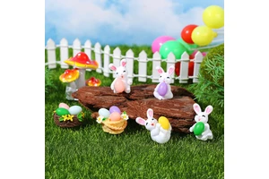 New creative cute Easter bunny and egg desktop DIY decoration ornament