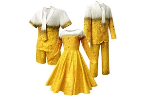 Beer Gradient Suit Set - Funny Beer Themed Costume With Tie Funny Party Outfit Party/Stage Performance