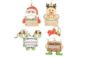 Handicraft Novelty Eco-Friendly Wood Santa Claus Snowman and Christmas Tree Figurines Home Decor for New Year and Xmas