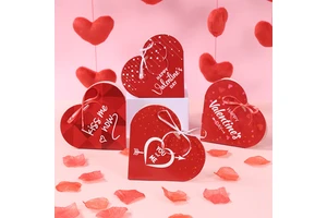 Happy Valentine's Day Gift Boxes Paper Candy Bags Love Gift Boxes Kiss Me Now Heart Design Wedding Favors Decor Party Supplies
