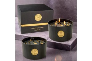 AIKUN Handmade Aroma Candle Customizable Fragrance Black Gift Box Eco-Friendly Soy Wax Candle Air Purifying Home Decor Gift Set