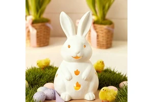 Cross-border Easter Rabbit Hollow Light-transmitting Candlestick Decorative Ornaments Home Resin Crafts