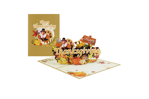 Happy Thanksgiving Ver 1 3D Pop Up Greeting Card Handmade Autumn Turkey Theme Holiday Gift Card Wholesale Supply