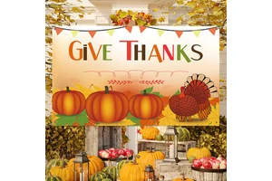 New Thanksgiving Banner Holiday Party Decoration Pull Flag Atmosphere Layout Background Banner Outdoor Flag