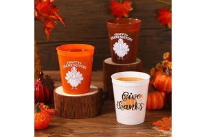 Cross-border In-stock American Style Eco-Friendly 16oz Square Pumpkin Cup for Thanksgiving Party Use