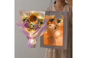Sunflower-Themed Finished Crochet Holiday Knitted Yarn Bouquet for Valentine's Day Mother's Day Easter New Year Chinese New Year