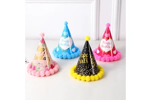 1PCS Colorful Happy Birthday Hat Children's Boys and Girls' Birthday Party Hats Paper 20x15cm Decoration DIY Supplies